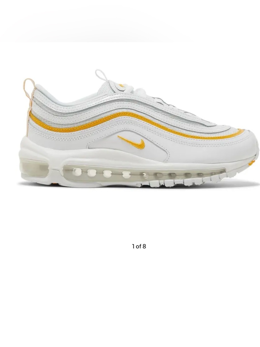 Nike White and Yellow Air Max 97